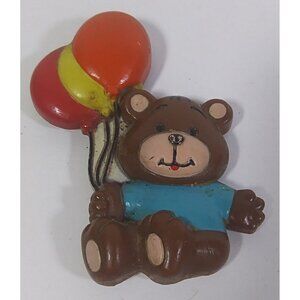 Dakin Bear Balloon Magnet 3in Vintage Young Things 1982 Plastic Multicolor